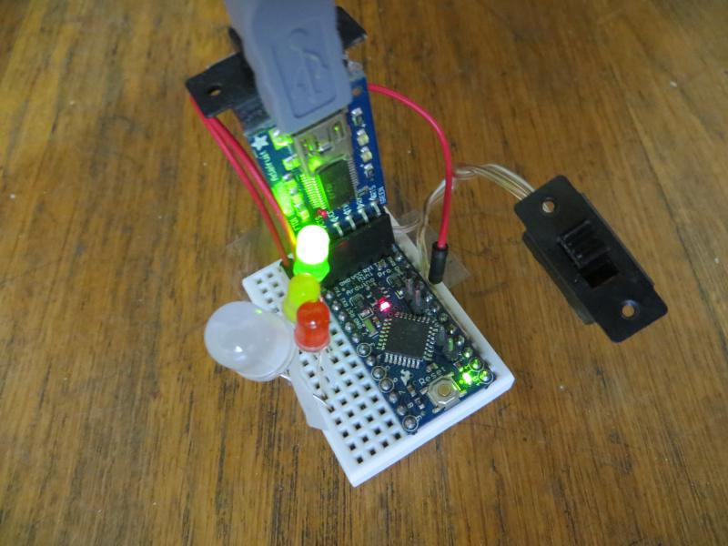 Picture of an arduino with leds
